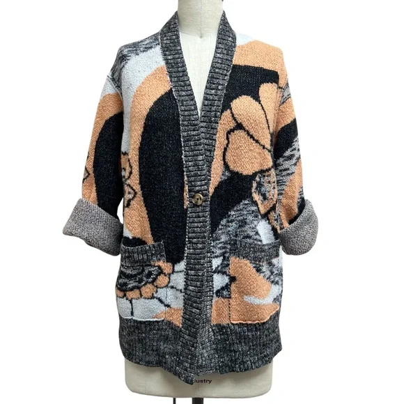 Free People August Knit Floral Oversized Cardigan - Picture 3 of 9